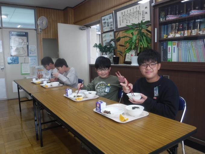 校長室会食@6年生