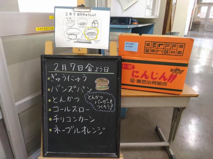 給食室前