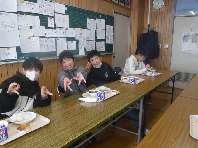 校長室会食@6年生