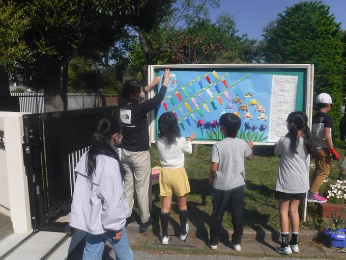 掲示委員会の作品展示中