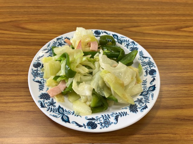 ハム入り野菜炒め完成