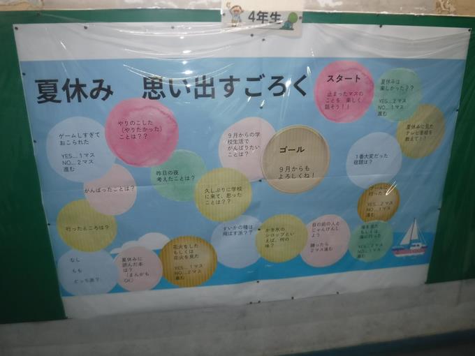 4年生の掲示板