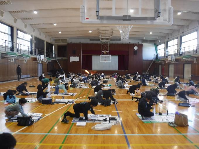 書初め練習＠4年生