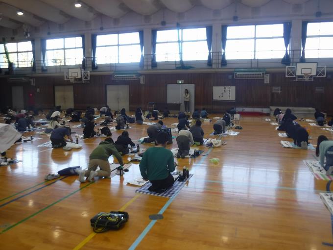 書初め練習＠4年生