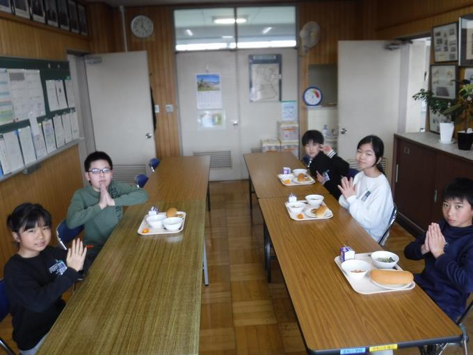 校長室会食＠6年生