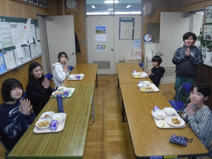 校長室会食＠6年生