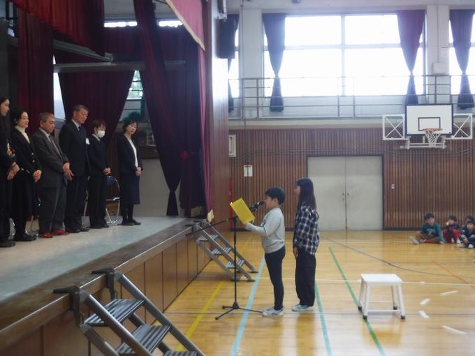 児童代表あいさつ＠5年生