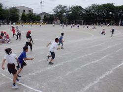 低学年リレー練習