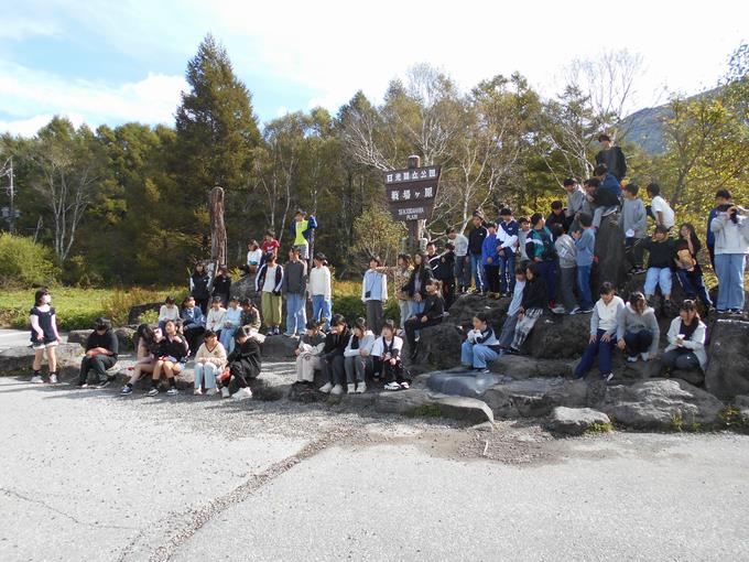 三本松で学年集合写真