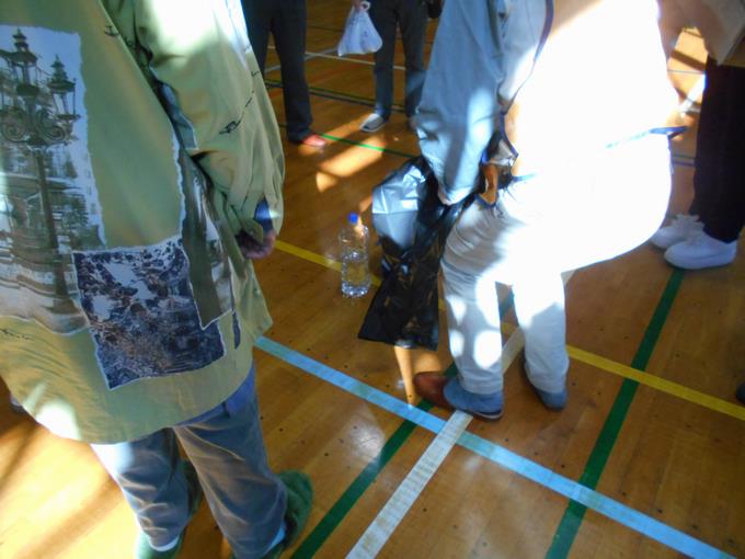 携帯トイレ設置訓練