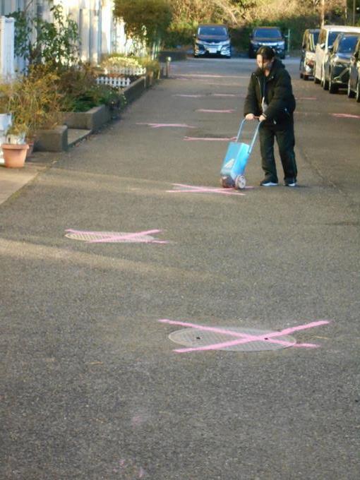 マンホールの注意喚起