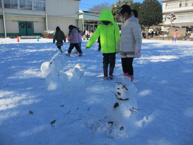 かわいい雪だるまも