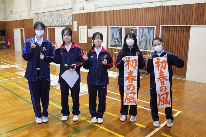 薬園台高校の書道部の皆さん。ありがとうございました!(掲載承諾済)
