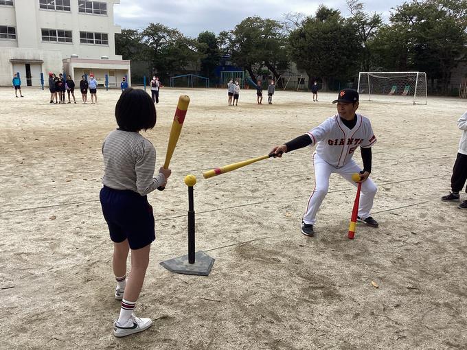 バッティングのコツも教えていただきました。