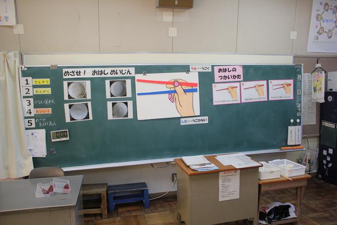 おはしの持ち方は、覚えたかな？