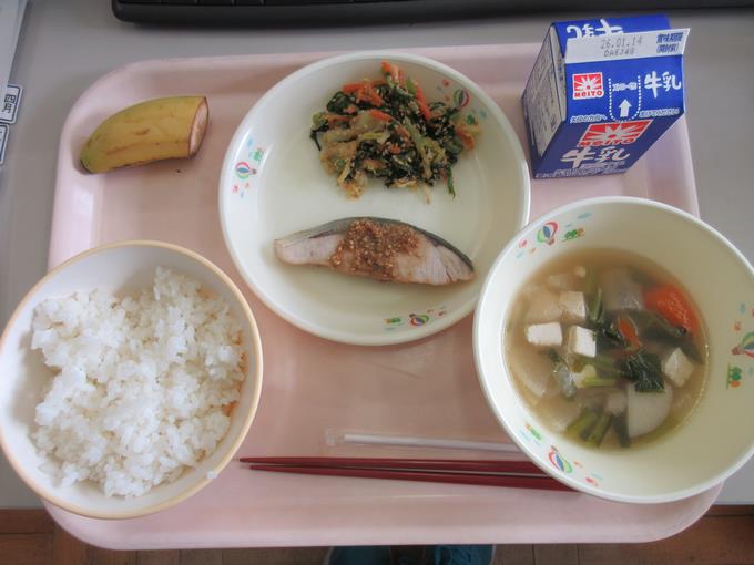 今日の給食(七草汁)