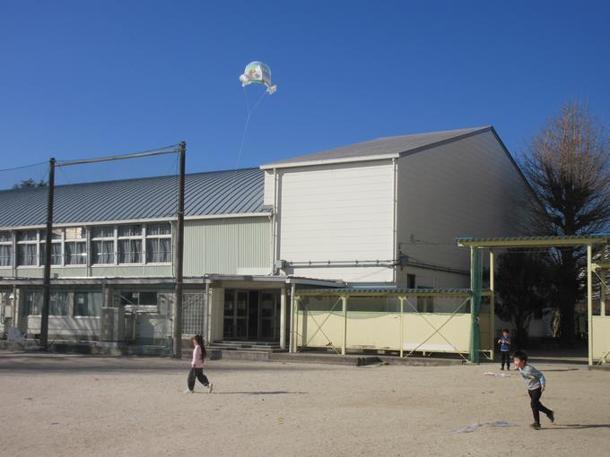 体育館の屋根の高さまで