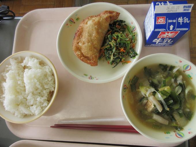 リクエスト献立(ジャンボ揚げ餃子)