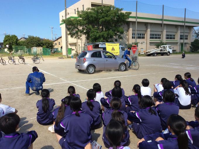 自動車と自転車の衝突実験