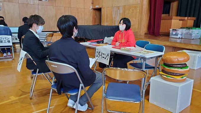 質問している様子