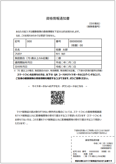 資格情報通知書