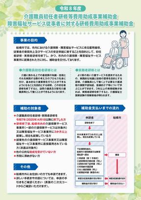 船橋市障害福祉サービス従業者に対する研修費用助成事業補助金のポスター