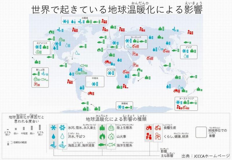 世界で起きている地球温暖化による影響