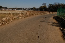 田んぼのわきの道