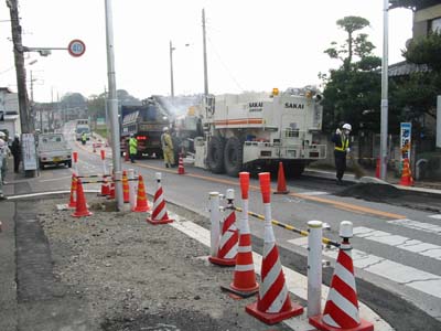 道路工事現場の写真