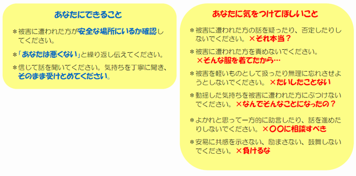 気をつけてほしいこと