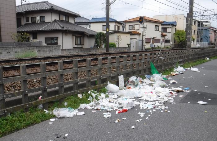 散乱したごみ