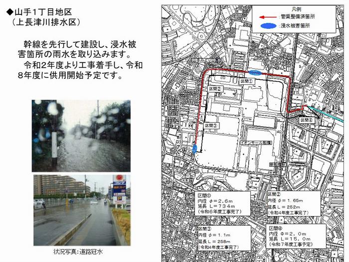 山手1丁目地区（上長津川排水区）