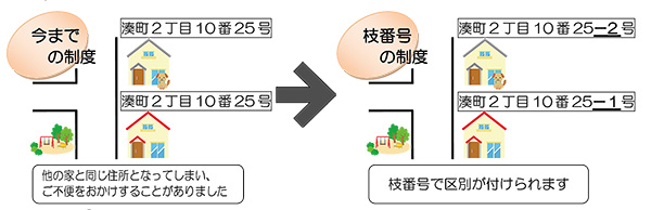 今までの制度と枝番号の制度の比較画像