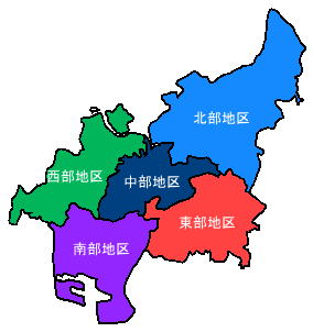 船橋市5地区の地図