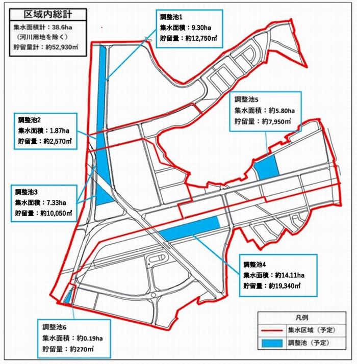 調整池集水区域図