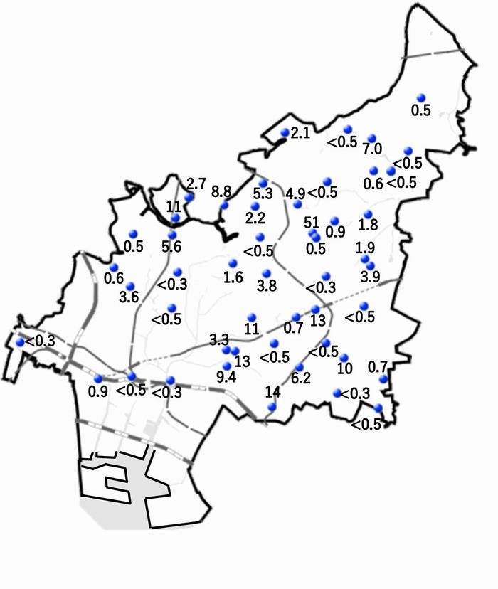 調査地点及び調査結果