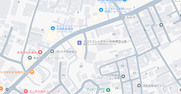 ジモティースポット船橋の位置図