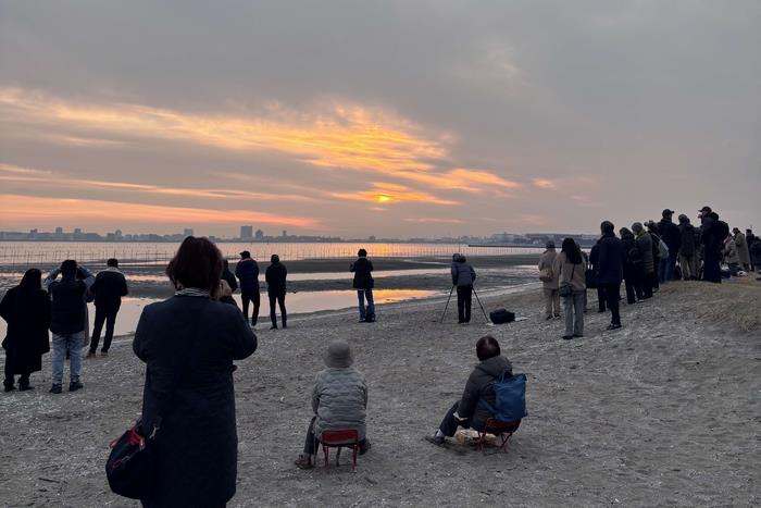 ふなばし三番瀬海浜公園に集まる人々