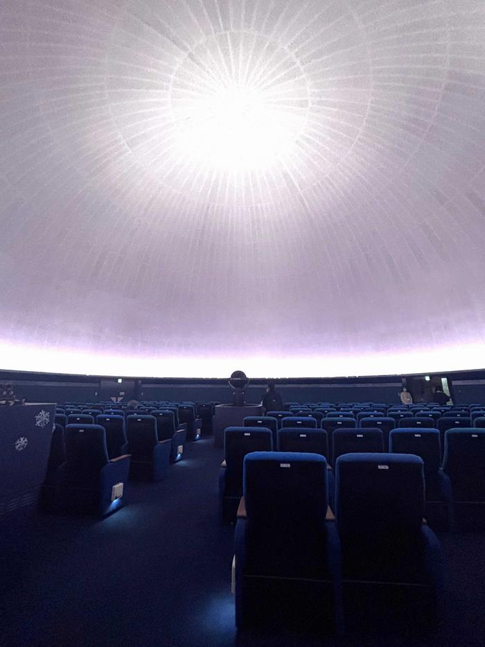 ドーム型天井に投影される