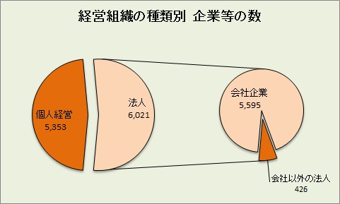 経営組織別企業数グラフ