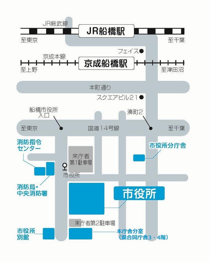 市役所周辺案内図